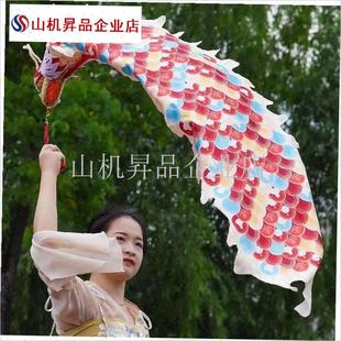 传统中国b风健身龙彩带龙舞龙舞狮儿童手工甩龙玩具龙年表演道具.