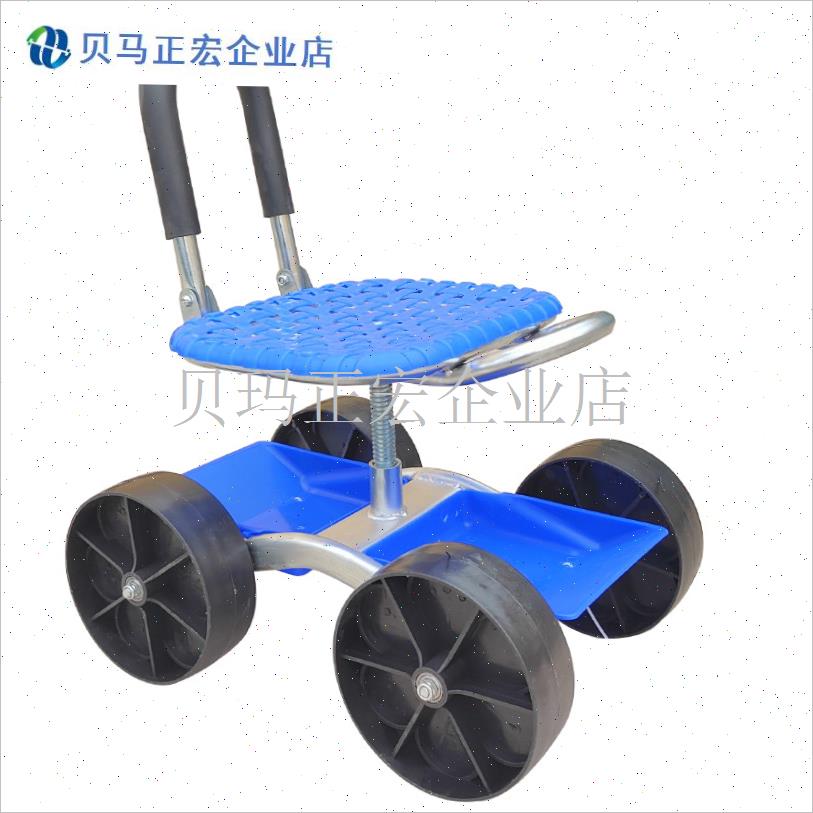 新款大棚干e活神器农用小凳子移动座椅带轮懒汉车采摘旋转工具车