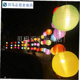 户外防水防晒小灯笼绸布彩色室外防雨树上N挂饰中秋节场景布置装