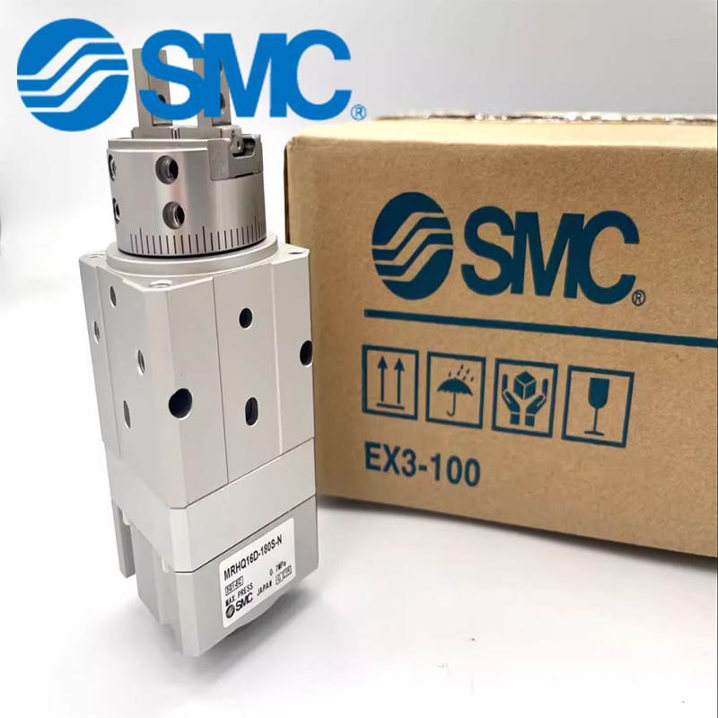 全新SMC型旋转带夹爪手指气缸MRHQ10D/16D/20D/25D-90S/180S-N