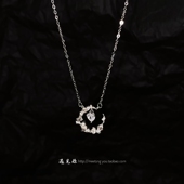 月下星语 999足银星星月亮项链女轻奢小众设计感锁骨链送女友