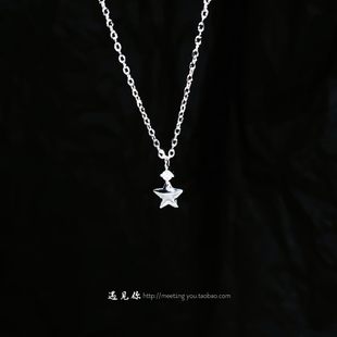 「摘星予你」S999纯银星星项链女小巧设计百搭简约感甜美风锁骨链