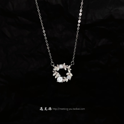 《花影》999足银正品花环项链