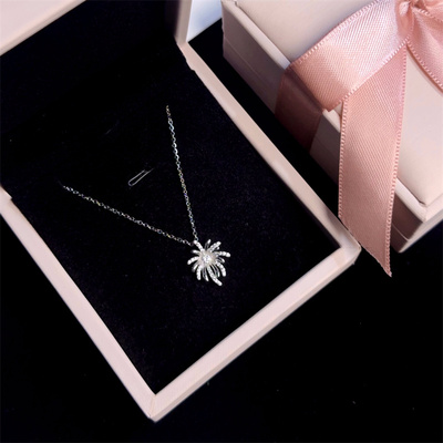 烟花纯银项链送闺蜜生日礼物