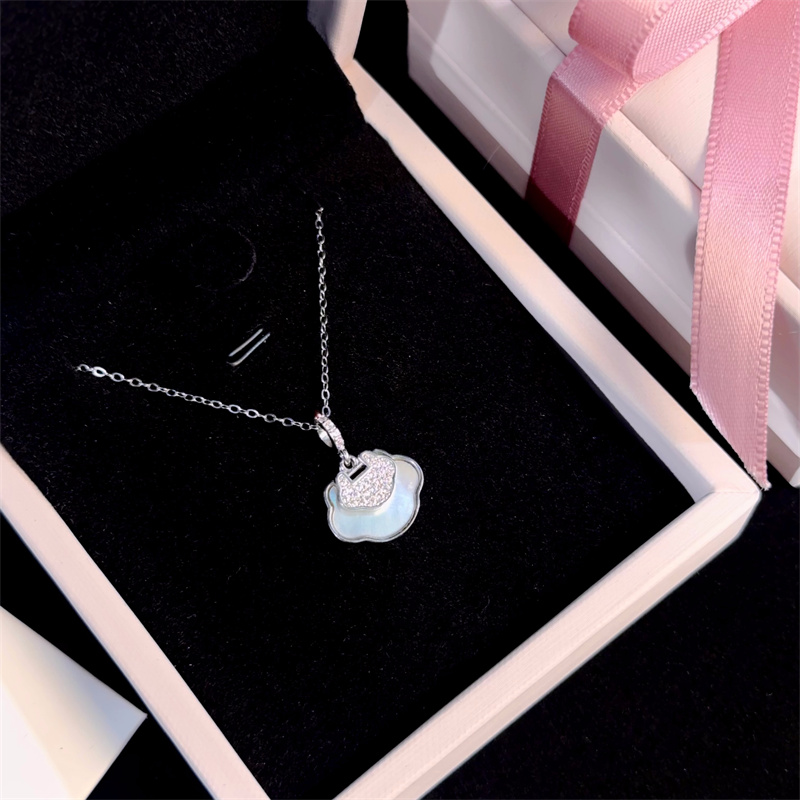 平安锁纯银项链送闺蜜礼物