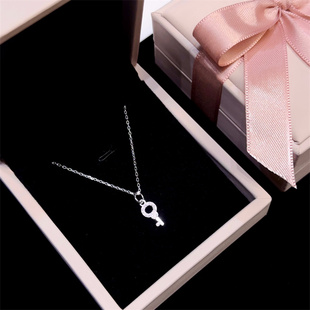小巧mini钥匙纯银项链女款 小众设计简约百搭甜美锁骨链送女生礼物