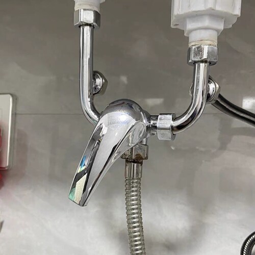 配件304U型通用三通不锈钢花洒冷热套装配大全水龙头开关明管