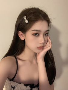 BXA英格兰高校丨蝴蝶结锆石侧边发夹刘海夹发卡2025新款头饰发饰