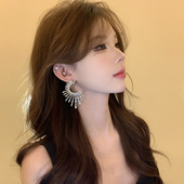 千金加冕 重工闪钻太阳花耳环女小众独特设计感耳钉夸张轻奢耳饰