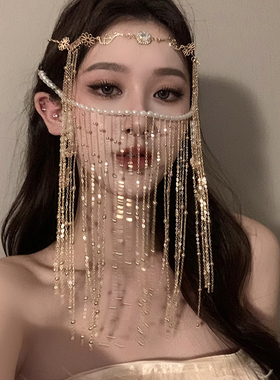 BXA西域少女～金色流苏头链异域女王公主高贵气质高级感设计小众