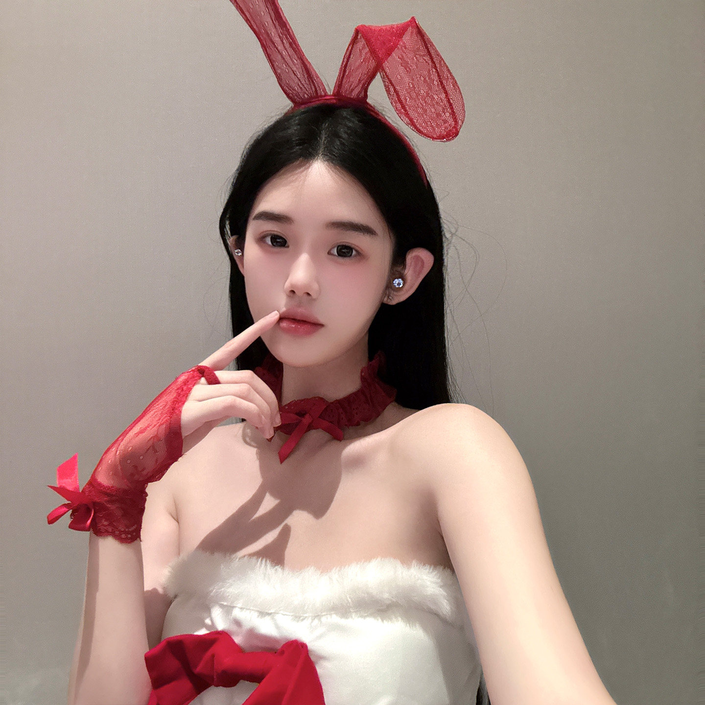 BXA魅惑灵兔~性感蕾丝兔耳发箍禁欲系红色头箍女圣诞节拍照的道具,饰品/流行首饰/时尚饰品新,发饰,淘宝优惠券,粉丝福利购,淘宝优惠卷