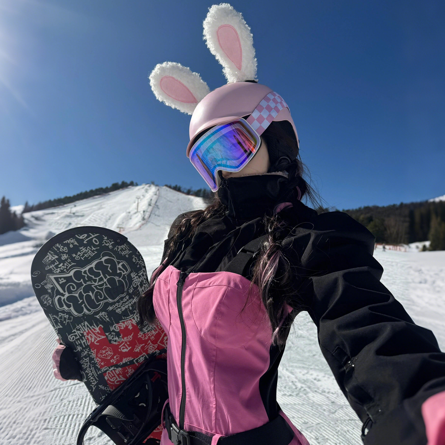 满意的滑雪头盔帽太可爱了吧