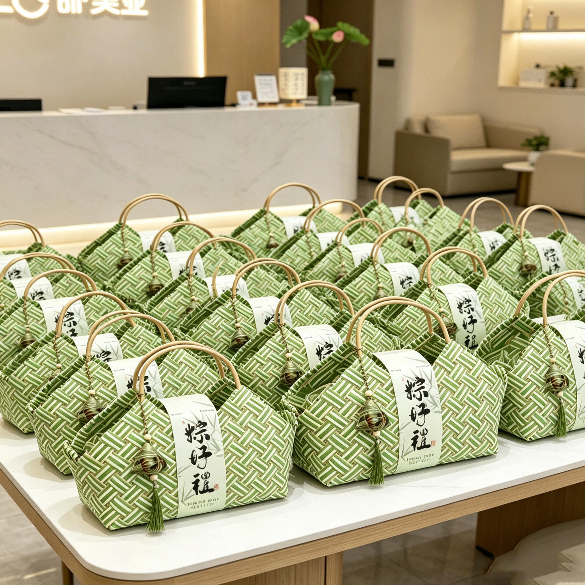 端午高档竹编手提礼篮送礼空盒