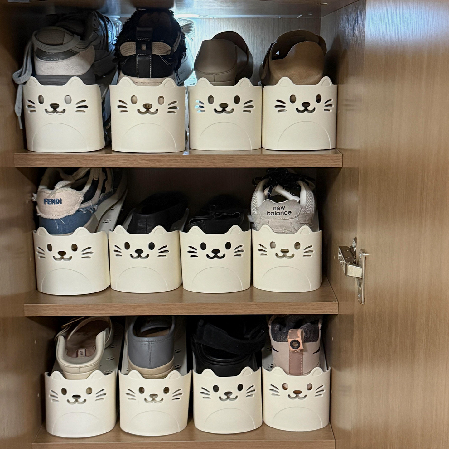 可爱镂空猫咪鞋子收纳神器家用双层可调节鞋架鞋柜分层整理省空间,收纳整理,鞋子收纳架,淘宝优惠券,粉丝福利购,淘宝优惠卷