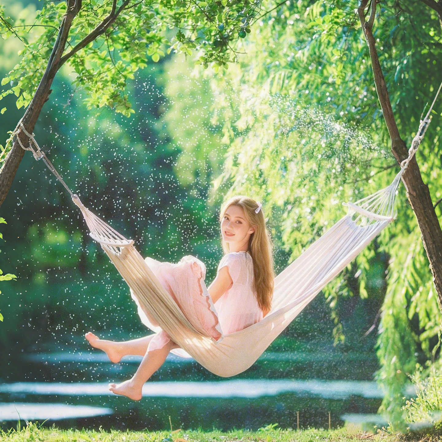 春游好物！吊床户外成人儿童秋千双人防侧翻家用室内庭院吊椅摇床