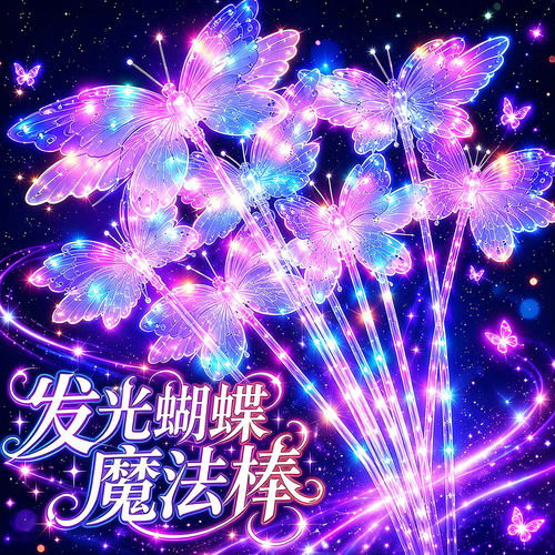 新款led发光蝴蝶手持魔法棒夜市摆地摊闪光摇摆仙女义乌6儿童玩具