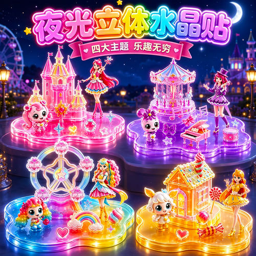 奇妙萌可角落萌物3D立体贴纸儿童手工DIY玩具2026火爆女孩叠叠乐