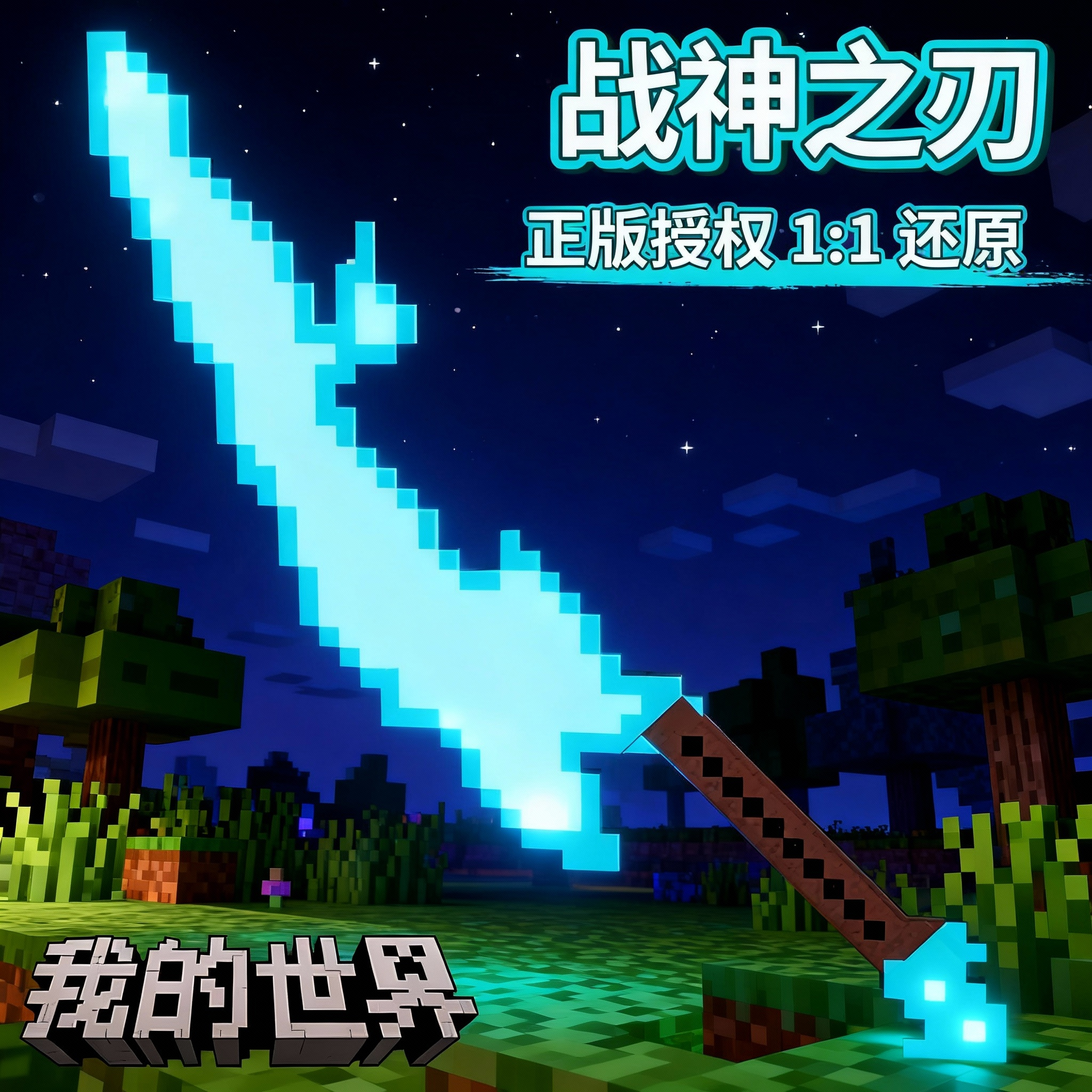 我的世界战神之刃烦人村民兵器钻石剑武器模型儿童玩具男孩mc周边