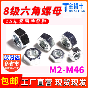 M42 8级镀锌1型螺母6170六角螺母M3M6M6M8M10M12M14M16M18M20M24