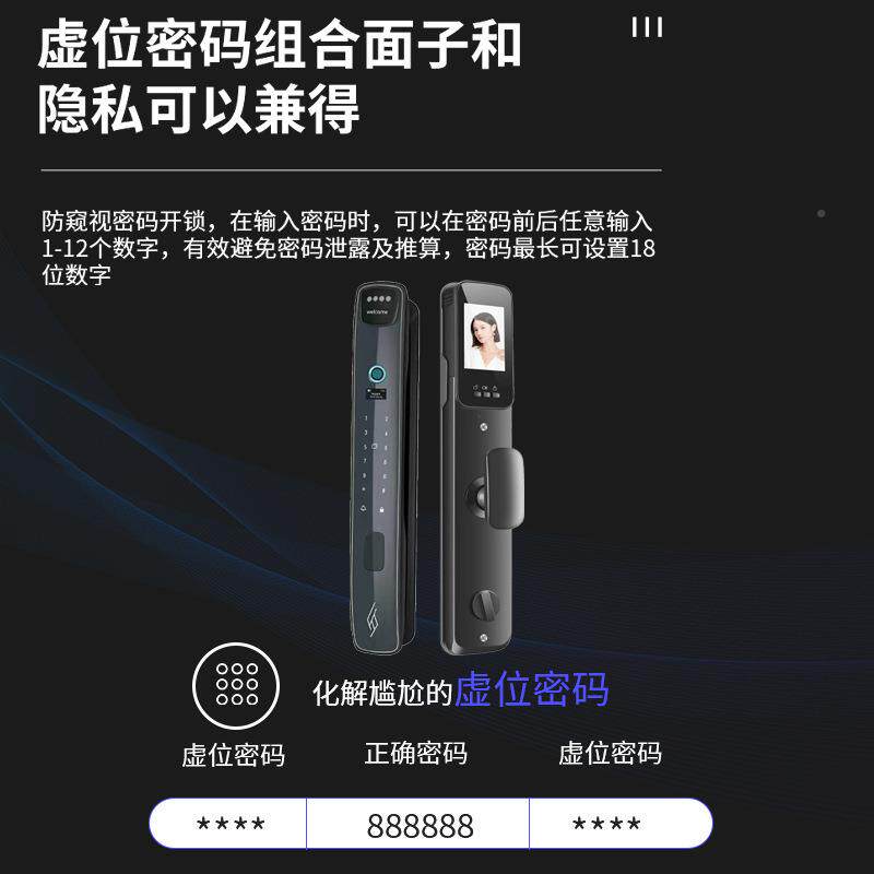 全自动人脸识别能锁远程对讲防门指纹耐久锁涂鸦智密可码盗锁视猫