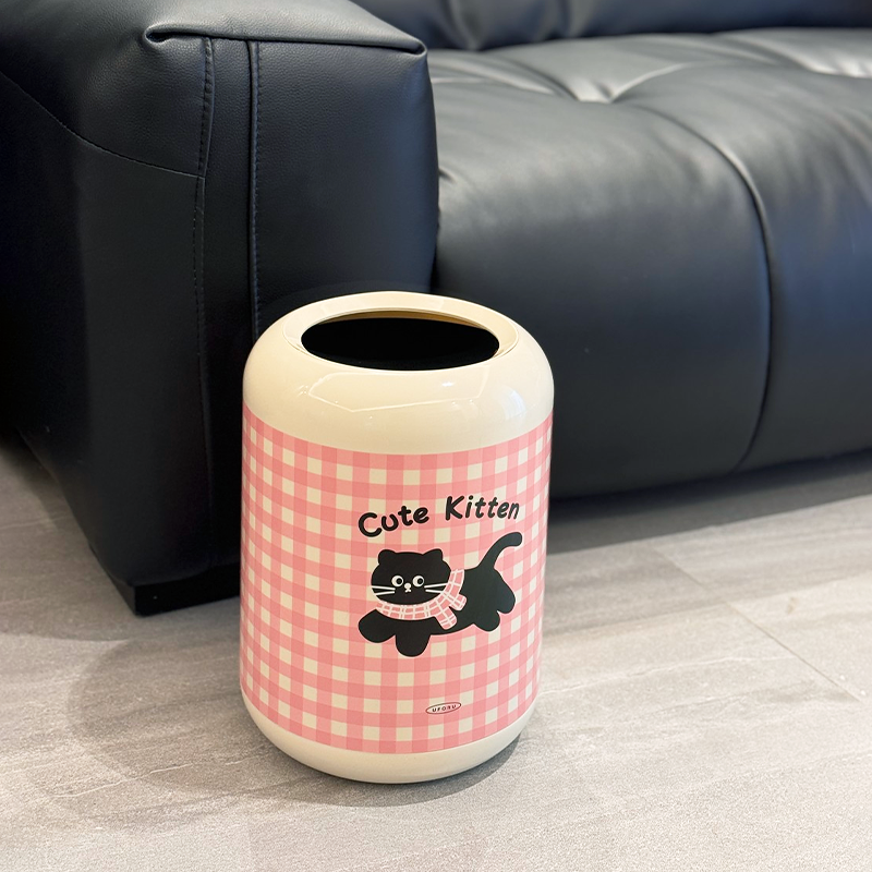 多巴胺垃圾桶家用2024新款高级感大容量客厅厕所创意双层无盖可爱