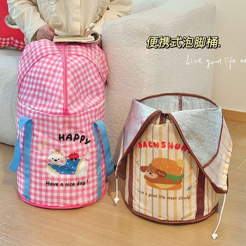 卡通可折叠泡脚桶加高过膝款