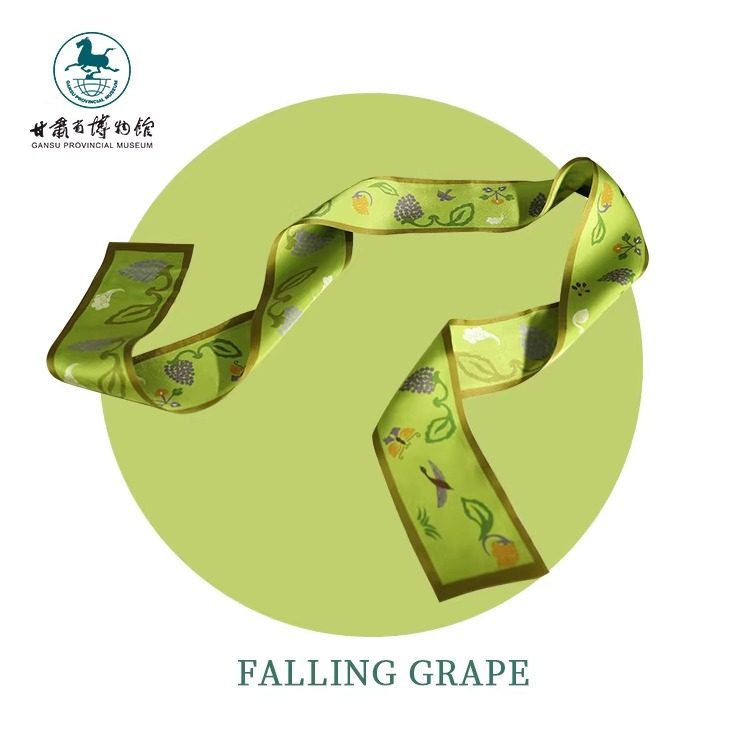 甘肃省博物馆文创真丝丝巾丝带精致系脖高级感搭配送妈妈生日礼物
