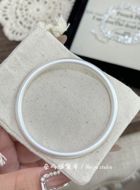 足银999.9实心磨砂古法银手镯