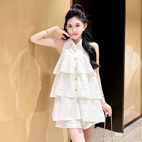 背心上衣休闲短裤两件套女夏