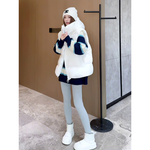 韩系白色立领连帽轻薄羽绒马甲女款2025冬季宽松拉链保暖马夹外套