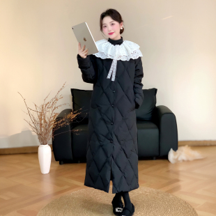 黑色长款巨好看穿搭夹棉羽绒棉服2026秋冬新款深冬棉衣棉袄上衣女
