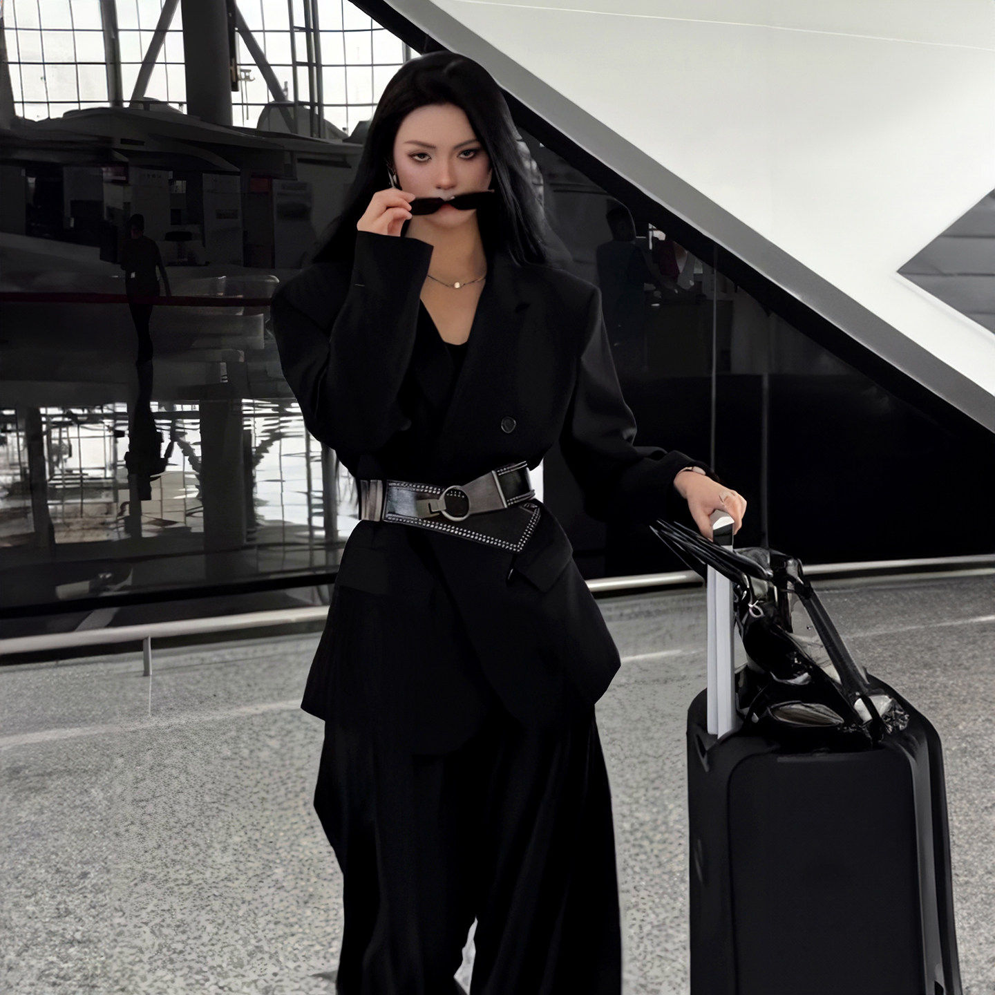 秋季法式气质复古双排扣西装外套女高腰拖地阔腿裤裙两件套套装,女装/女士精品,时尚套装,淘宝优惠券,粉丝福利购,淘宝优惠卷