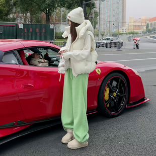 韩系立领连帽轻薄羽绒棉服马甲女款2026新款宽松拉链保暖马夹外套