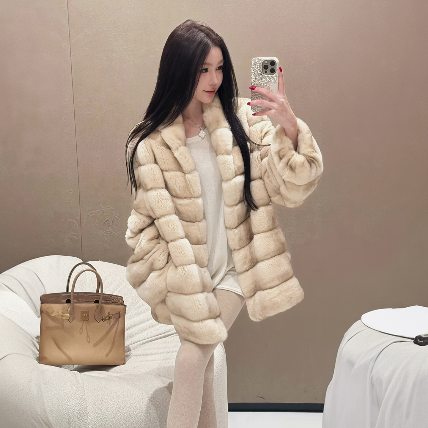 贵气姐姐仿水貂狐狸毛环保皮草短款2025冬季仿貂绒毛毛外套女大衣,女装/女士精品,毛呢外套,淘宝优惠券,粉丝福利购,淘宝优惠卷