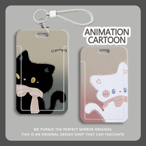 情侣卡套黑白小猫高颜值