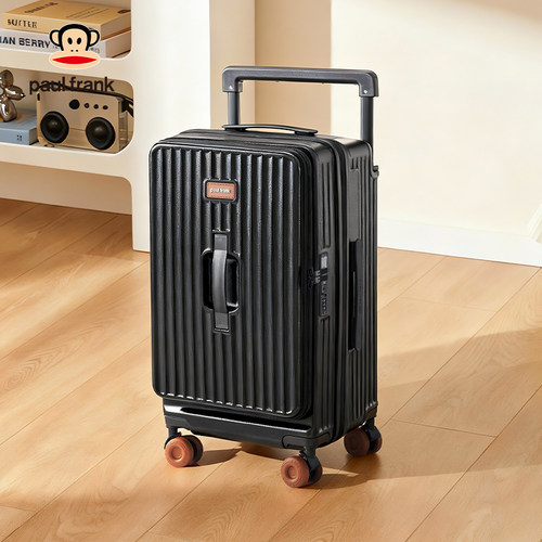 侧开盖PC行李箱宽拉杆扩容旅行箱