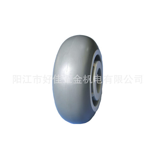 源头工厂热卖5X2重型静音双轴承圆弧形TPR脚轮