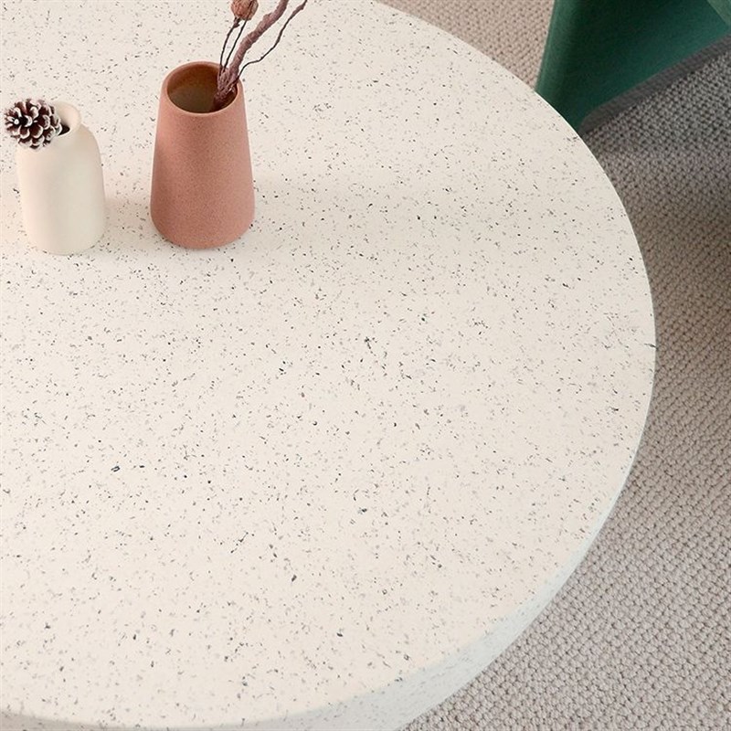 添野北欧圆形水泥极简侘寂创意水磨石茶几桌轻奢客厅简约家用办公