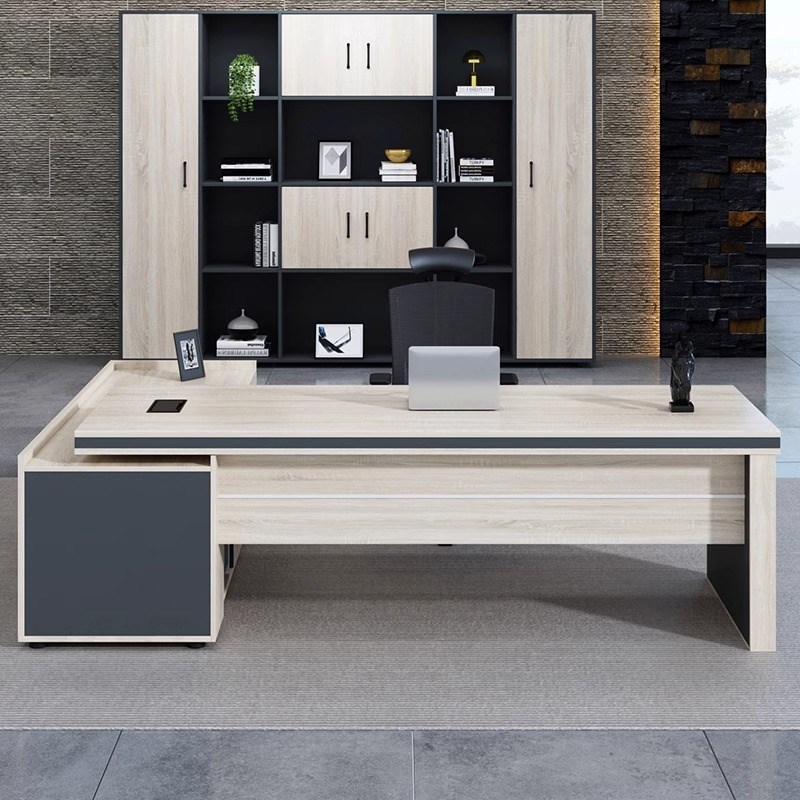 现代简约总裁桌经理桌单人主管桌商用大桌台老板办公室桌椅组合