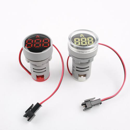AD16-AM型数显交流电流表带盖LED灯圆形方形表头0-100A孔径22mm
