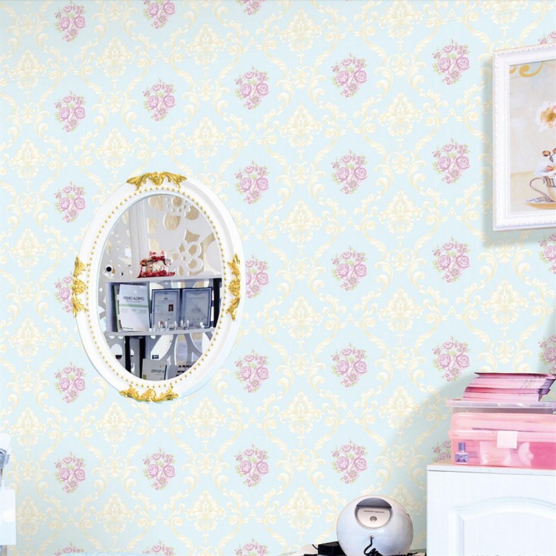 田园3D立体花纹墙纸温馨卧室客厅餐厅美容院电视背景墙欧式壁纸