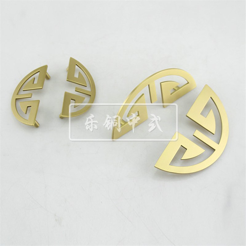 黄铜新中式家具配件 黄铜寿字圆拉手 仿古红木家具柜门拉手