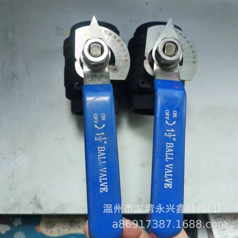 二片式刻度内丝球阀 碳钢不锈钢刻度阀门 2PC Q11F-16C发黑阀门