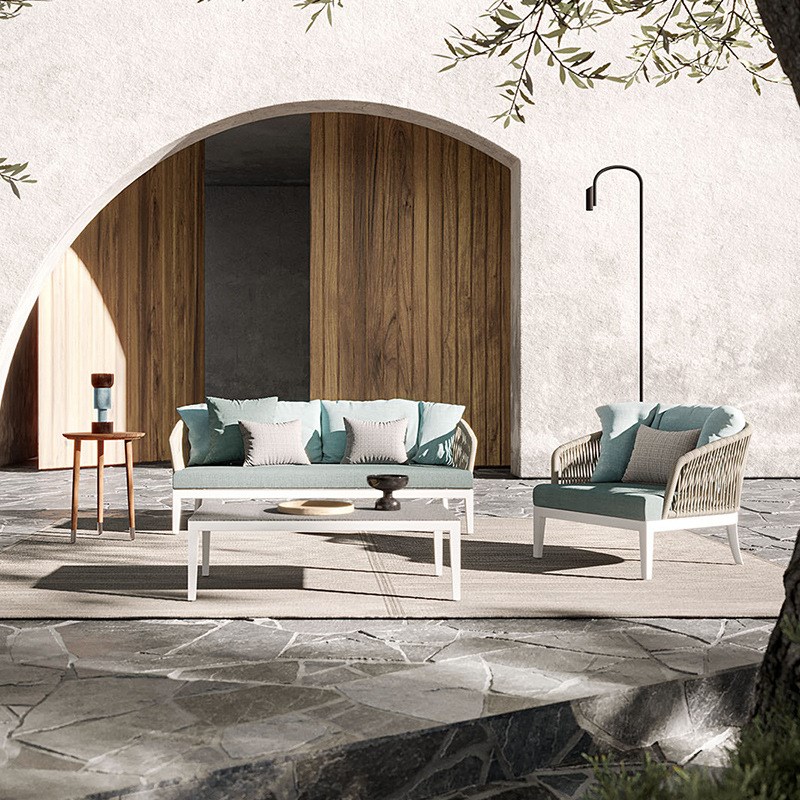 北欧户外藤编沙发庭院别墅花园露台室外阳台休闲藤椅茶几组合家具