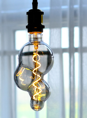 小气泡氛围灯灰色暖光灯葡萄造型爱迪生灯泡E27螺口调光LED复古灯