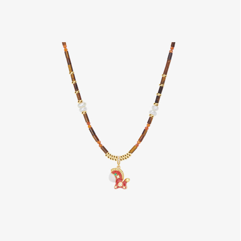 OUBIYABI欧比雅比马上有钱多宝项链虎眼石叠戴颈链手链珍珠女生