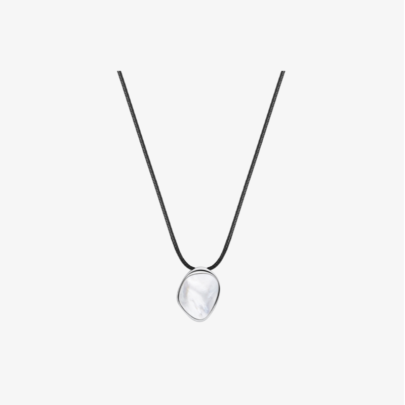 OUBIYABI欧比雅比都市炫彩白贝母皮绳项链可调节毛衣链轻奢颈链女