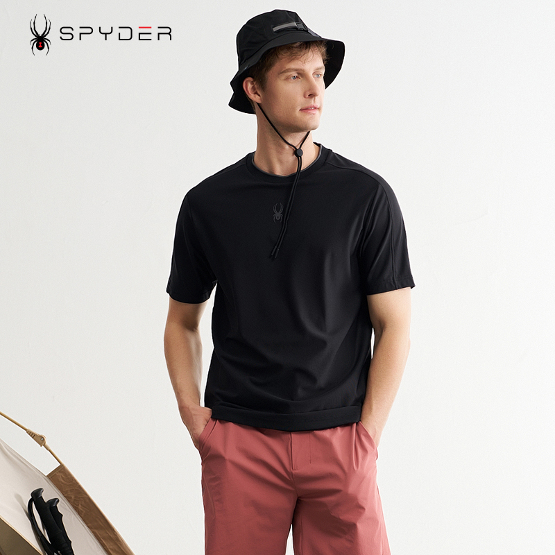SPYDER蜘蛛短袖T恤男夏季体恤篮球训练服健身上衣男24CS453M