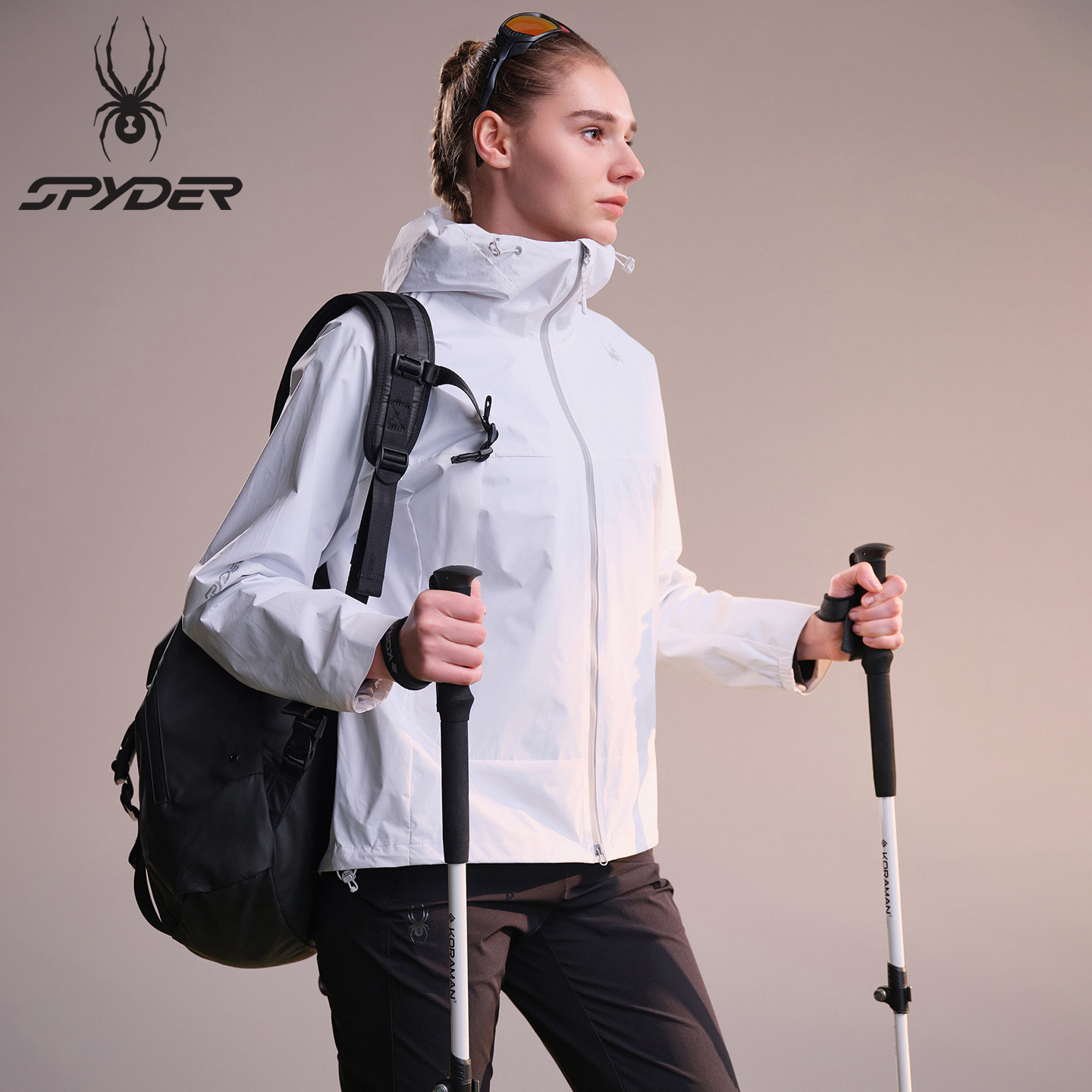 SPYDER蜘蛛春夏新女士户外防风防泼水夹克梭织外套女02JO26123WW