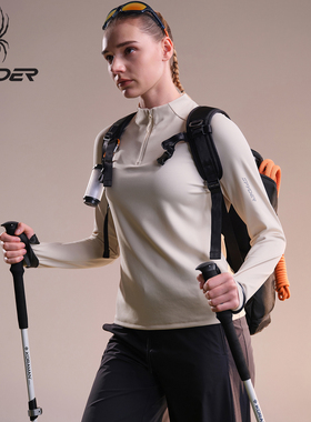 SPYDER蜘蛛春夏女款立领半拉链长袖T恤休闲内搭卫衣女02TO26122KW